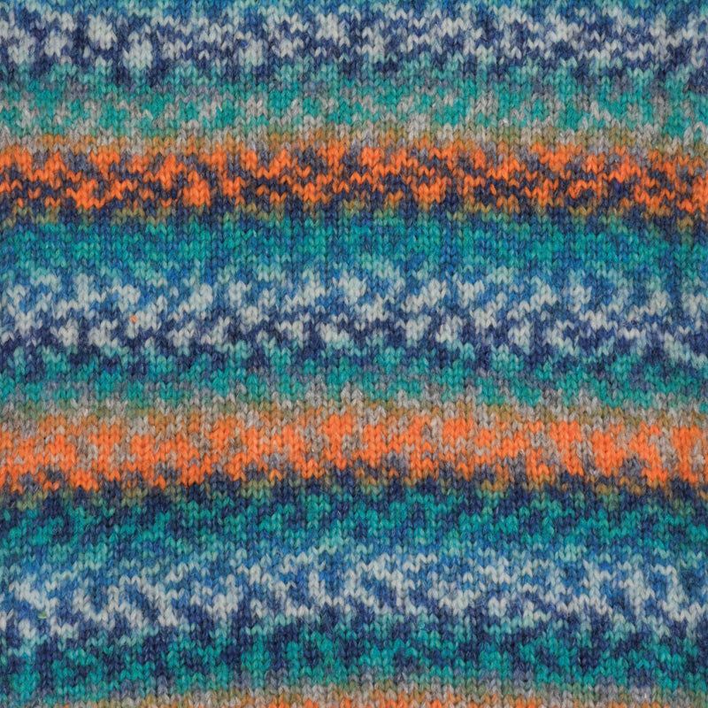 Copia del Lana Magic Jacquard &quot;Blu-Pavone-Arancio-Azzurro&quot; 929