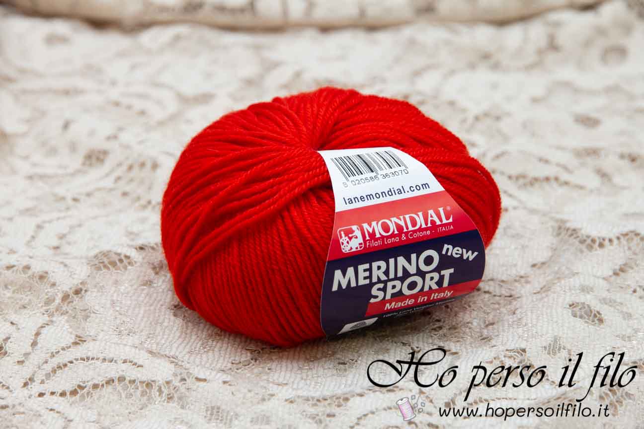 Lana Merino Sport &quot;Rosso&quot; 90